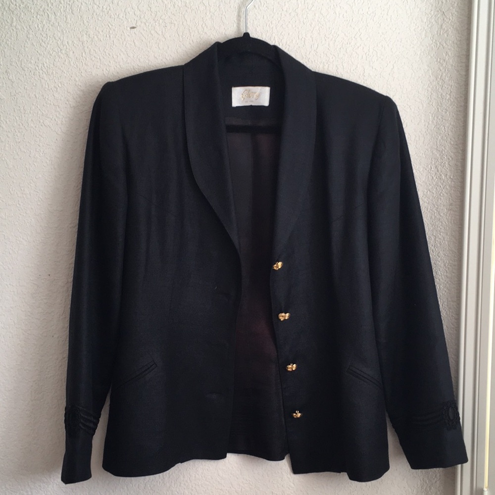 Black Women's Blazer with Gold Buttons